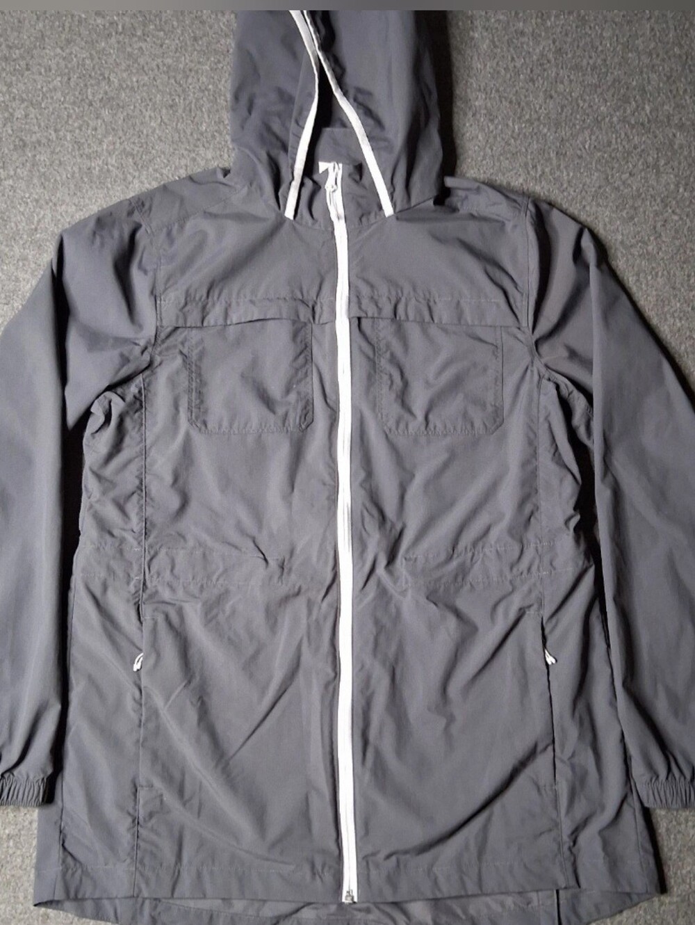 Duluth Trading Co. Windbreaker Hooded Jacket Coat Size M Gray